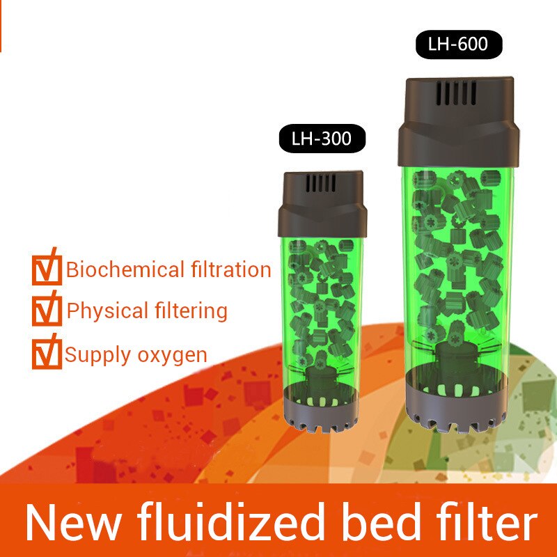 Aquarium Fluidized Moving Bed Filter Bubble Bio Media Filter Fish Tank Sponge Filter With Sucker ,Air Stone And Sponge Filter