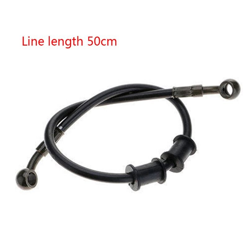 50cm-120cm Motorcycle brake Hose Braided Steel Brake Clutch Oil Hose Line: black-1