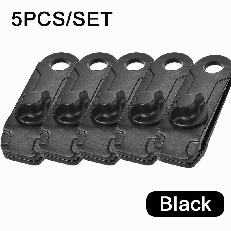 7 kolorów wielofunkcyjny przenośny namiot kemping baldachim wiązanie plandeki z śruba motylkowa markizy zaciski liny płachta kempingowa klipy: czarny-2