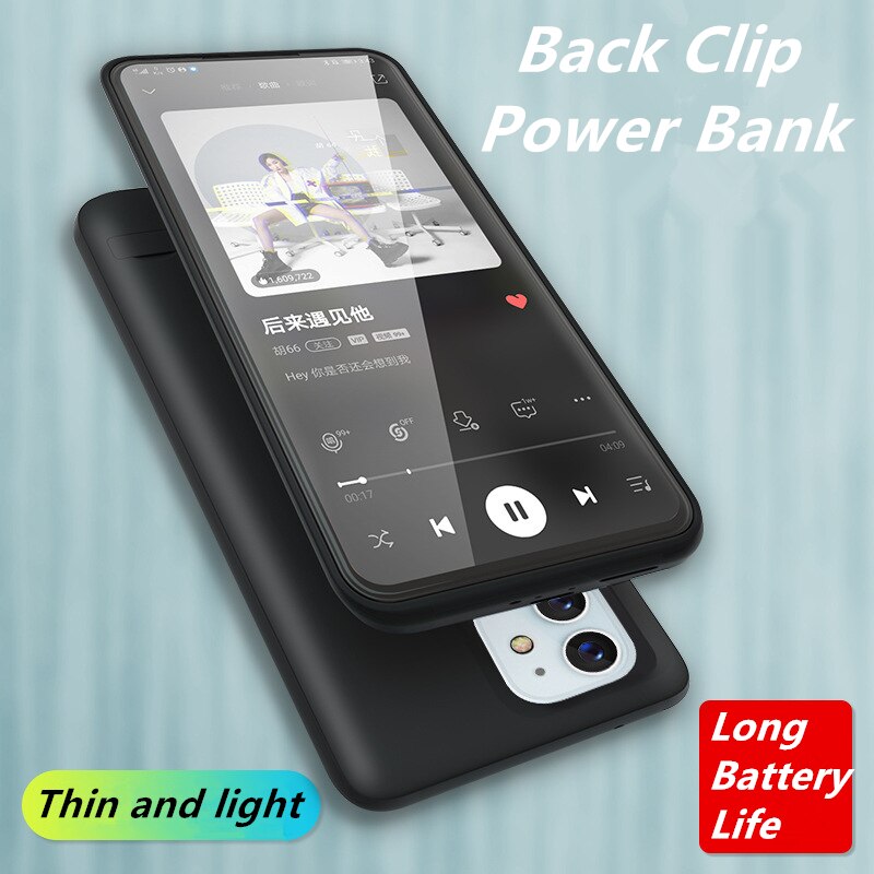 6000Mah Voor Iphone 12 Mini Batterij Case Audio-uitgang Power Bank Charger Case Voor Iphone 12 Pro 12 Max pro Max Batterij Case