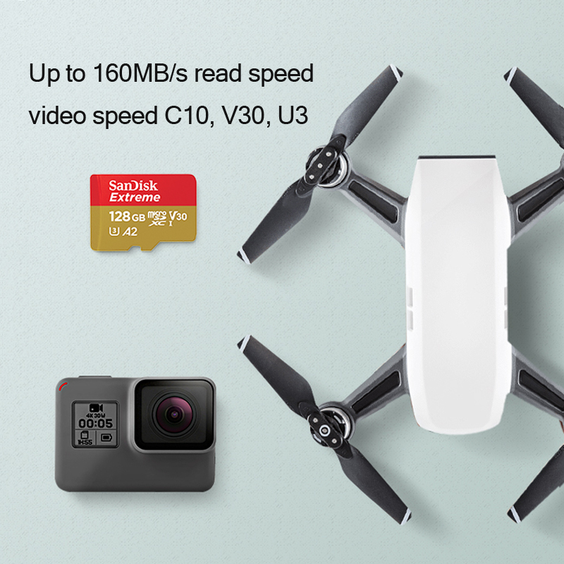 Karta pamięci SanDisk karta Micro SD C10 V30 U3 4K 32GB 64GB 128GB 256GB karty TF dla kamera na deskę rozdzielczą monitorowanie wideo Smartphone drony