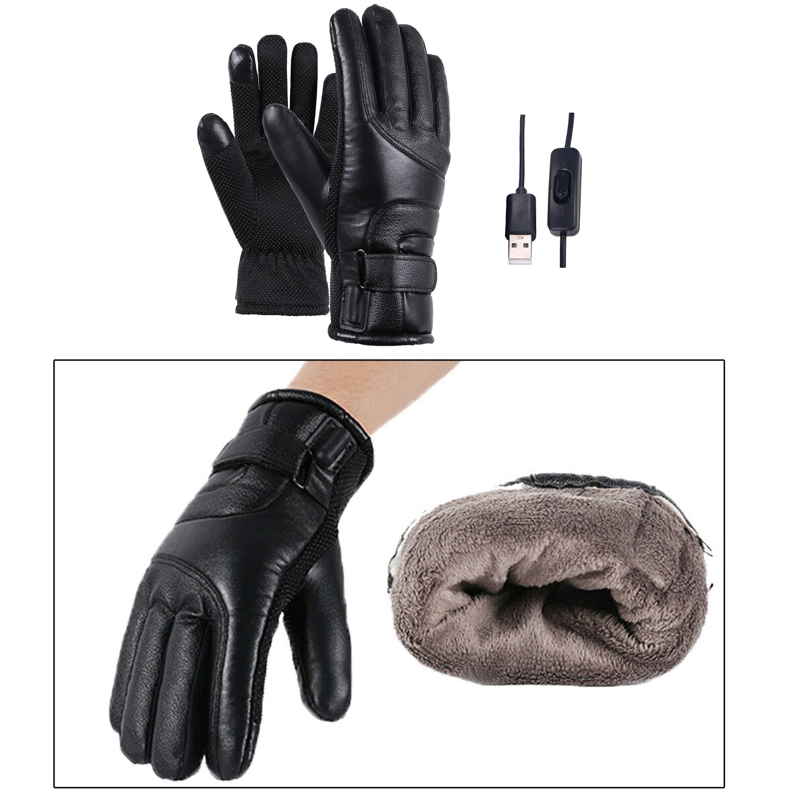 Vinter elektriske opvarmede handsker vandtæt vindtæt cykling varm opvarmning berøringsskærm usb-drevne opvarmede handsker
