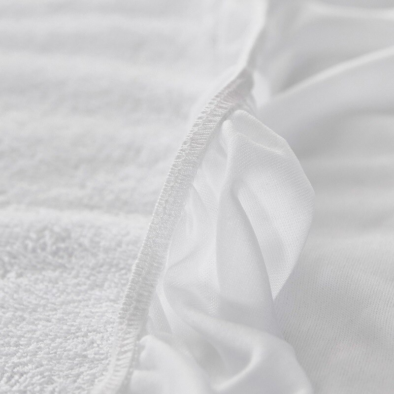 160 x 200cm 100%  vandtæt madrasbetræk hvidt bomuldsfrotté madrasbeskytter sengebugsikker støvmide sengetæppe