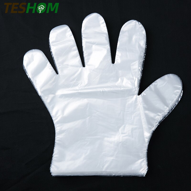Guantes sanitarios para el hogar y el baño, accesorio de protección para manos desechables, de plástico, transparente, para cocinar en barbacoa y limpiar la cocina