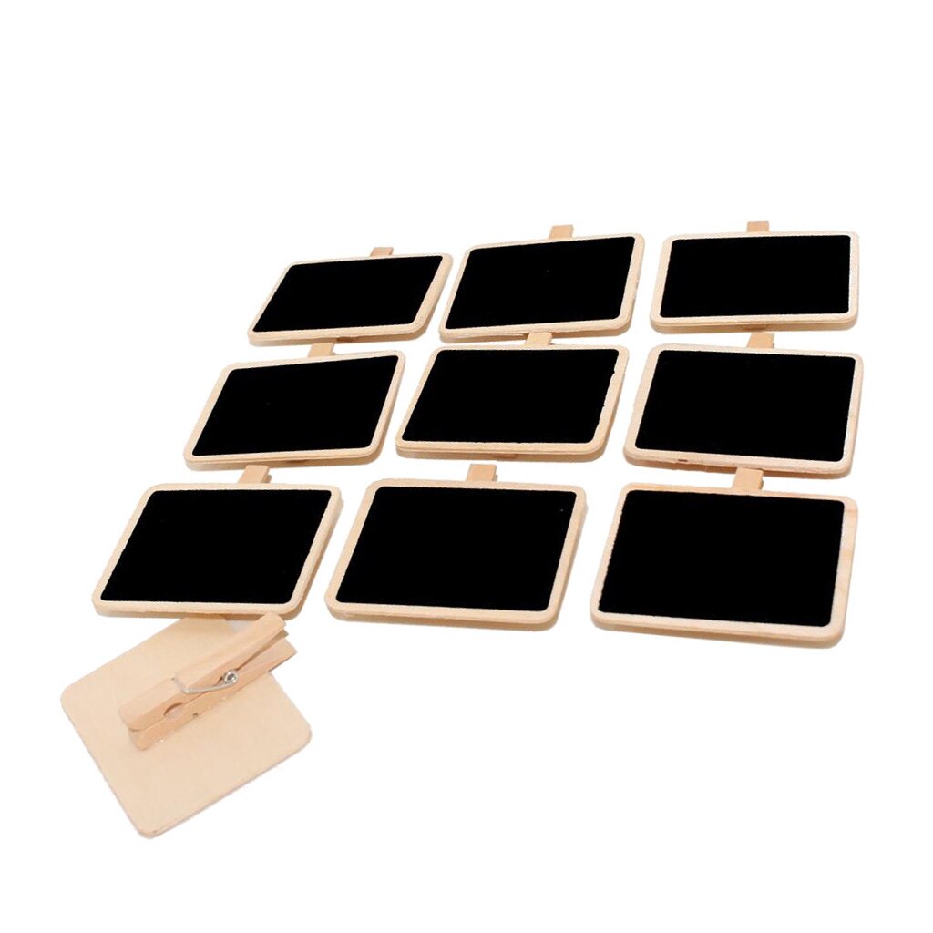 10 Pcs Hout Mini Krijtborden Borden, Krijtborden Blackboard Clips Voor Bruiloften Message Board Voedsel Borden Speciale Event Decor