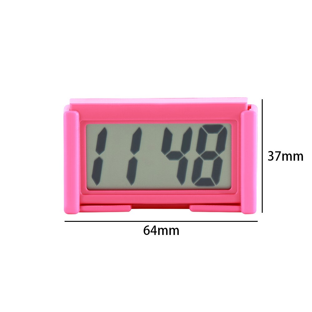 Self-Adhesive Time Clock Mini Small Bracket Desk LCD Display Digital Vehicle with Calendar LCD Screen
