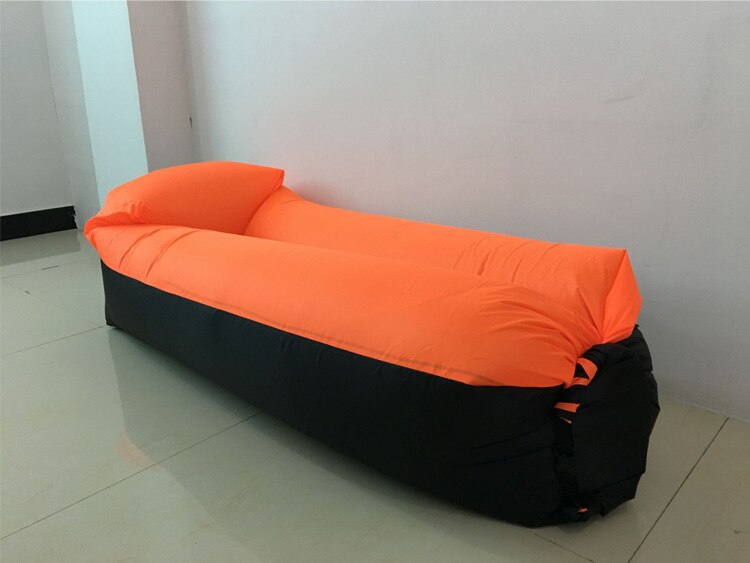 Sofá de aire para exteriores, tumbona portátil para natación en agua, almohadilla de hinchado rápido anfibio para playa, Camping, cama para Siesta, bolsa perezosa: Orange