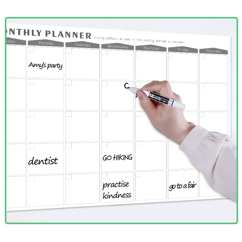 Magnetic Monthly Calendar whiteboard Erasable Fridge Refrigerator To-Do List Monthly Daily Planner Wall Sticker Reminder Notepad