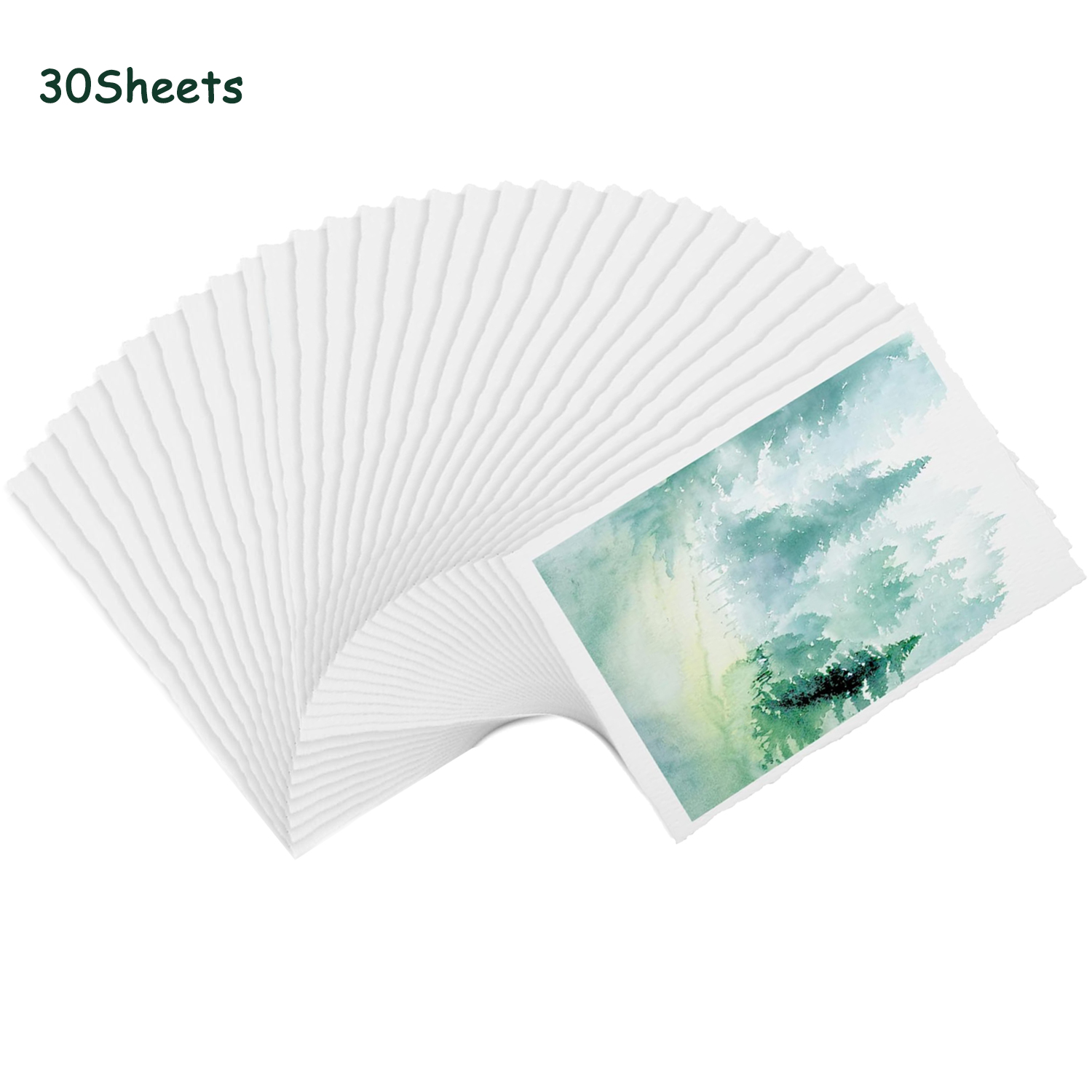 10-30 ark akvarellpapir 300 g/m² papir med pyntekanter 4 x 6 teksturert håndlaget papir for akvareller invitasjonskort: Lys gul