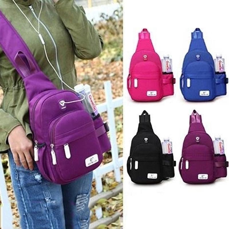 Nylon Unisex Chest Pack Single Shoulder Strap Back Bag Crossbody Bags for Women Sling Shoulder Bag Travel Back Pack