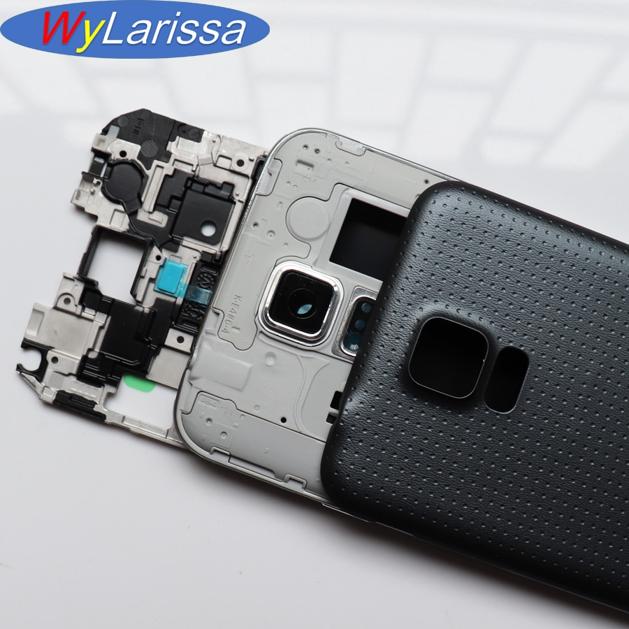 Full Housing Case Set for Samsung Galaxy S5 G900F - Front Back Middle Frame Adhesive