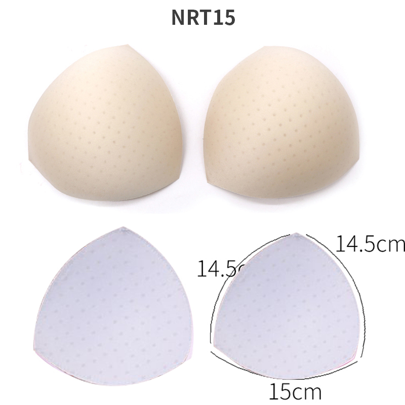 2 pares de almohadillas para sujetador de realce de inserción triangular/redonda, potenciador extraíble, almohadillas para sujetador para mujer, esponja de espuma suave, traje de baño, almohadillas para Bikini: YELLOW