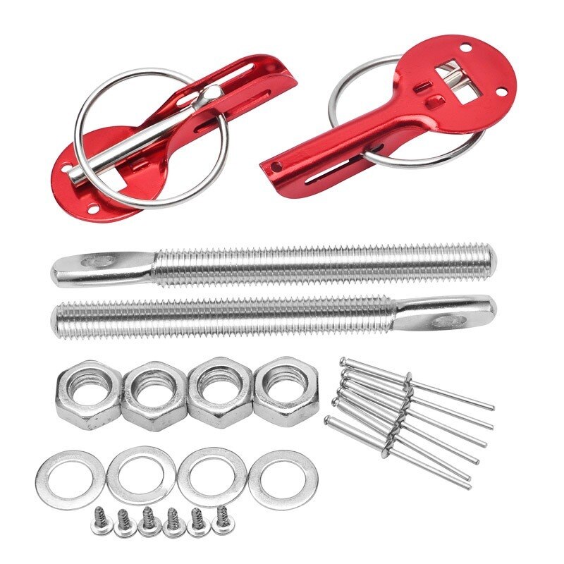 Universal Down Hood Lock Pins Rvs Bonnet Hood Pin Lock Kit Passen Alle Racing Speed Zwart Rood Blauw Goud zilver