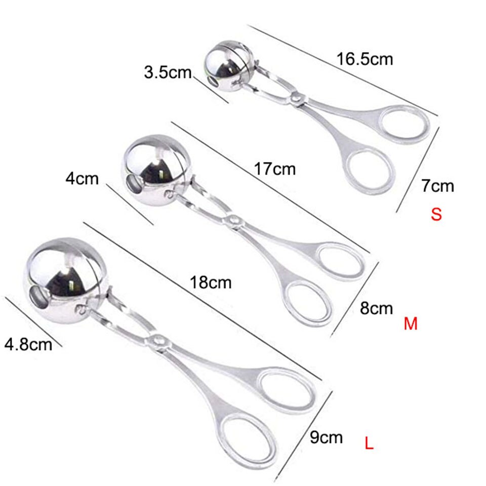 Pinzas para hacer carne de acero inoxidable 304, utensilio para hacer pasteles, melones, galletas, pasteles, bolas de arroz, albóndigas de frutas