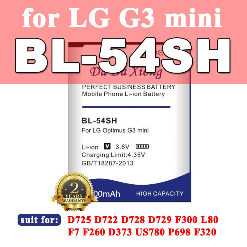Hoge capaciteit batterij voor lg  g5 g6 g4 g7 g8 g3 g3 mini thinq  v20 h850 d725 d858 g7+ g7 thinq lm  g710 q7+  lmq 610 g600l h870 h871: Voor lg  g3 mini