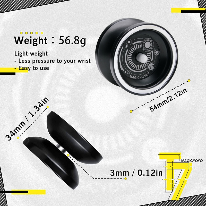 MAGICYOYO T7 Beginner Yoyo for Kids,Responsive Yoyo Easy to Return and Practise String Tricks,5 Yoyo String,Yo-Yo Holster,Glove