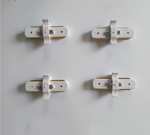 4 stuks LED track rail 2 Draad Universele Rail Connector Voor Moderne Lamp 0.5M dikke aluminium spoor licht LED spotlight rails: 4 connector white I