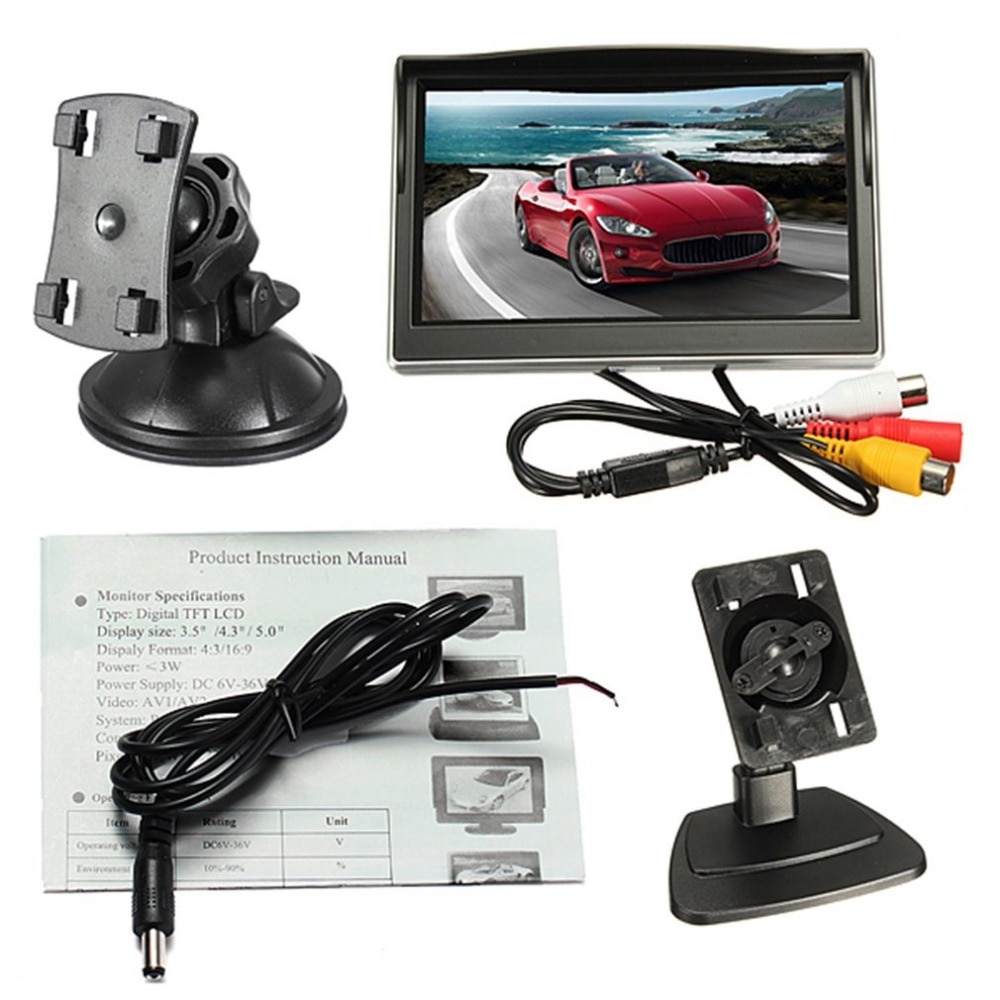 5Inch 800*480 TFT LCD Digitale Kleurenscherm Car Monitor Met Sucker en Stand Auto Accessoires Voor Backup achteruitrijcamera