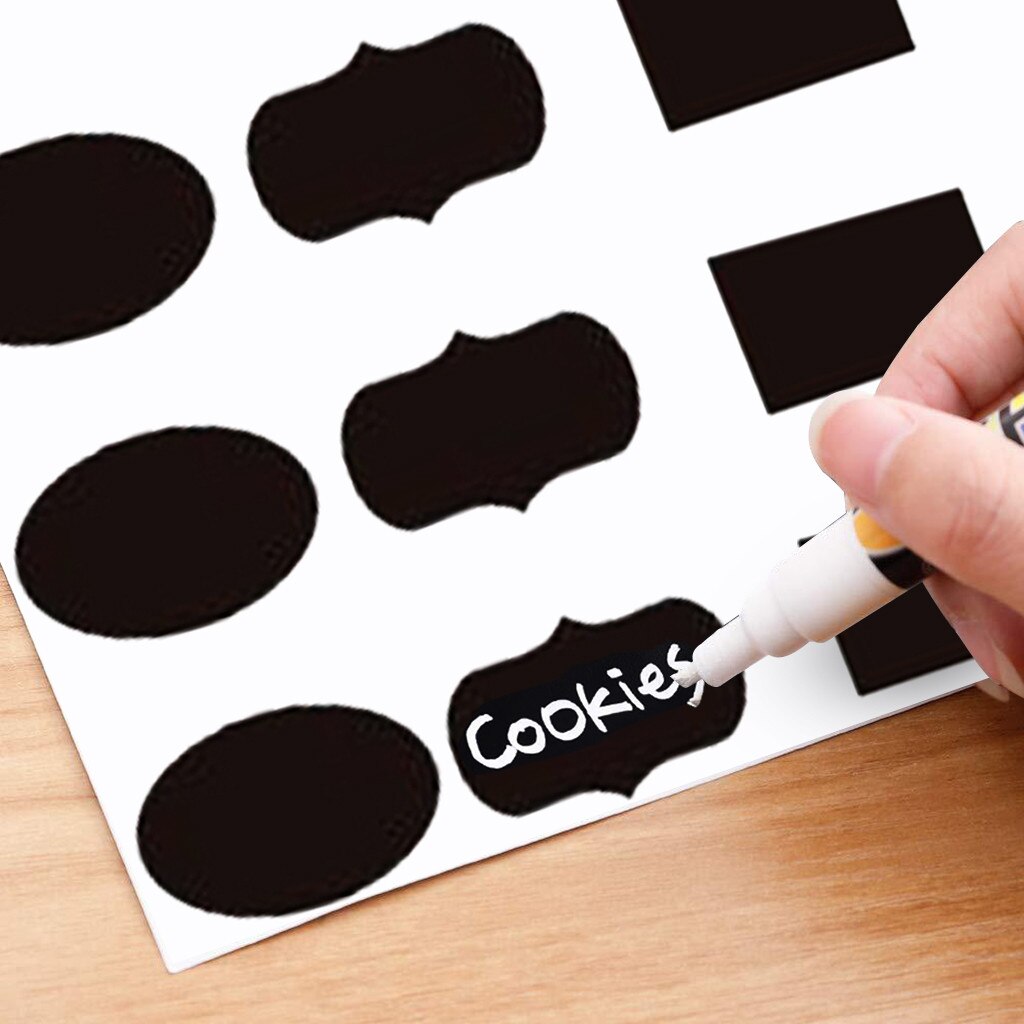 36pcs Multi Purpose Waterproof Chalkboard Labels For Regular Wide Mouth Jar Kitchen Jars Organizer Labels Blackboard Sticker