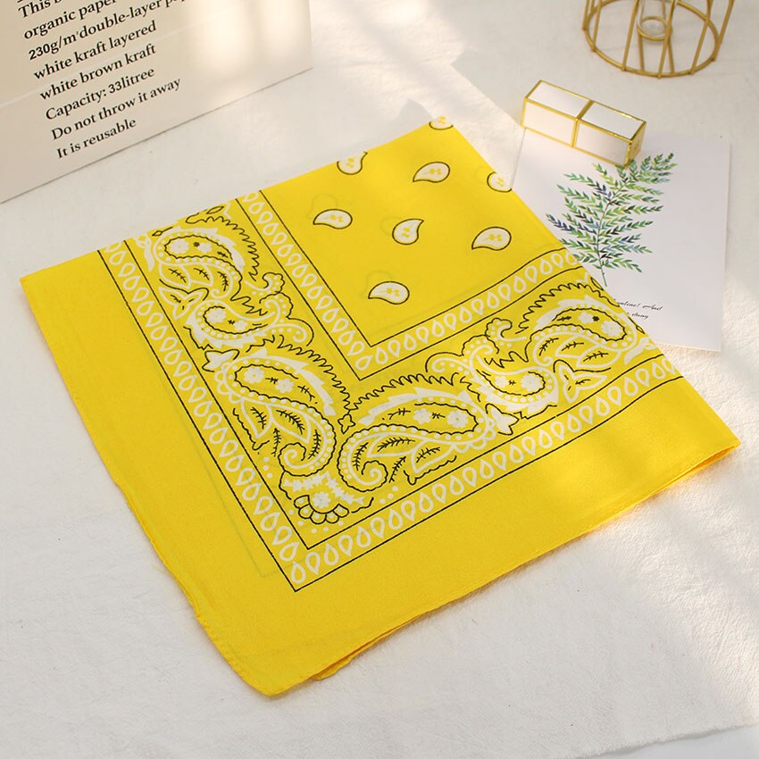 Bandana Vierkante Hoofd Hip Hop Zwart Sjaals Vrouwen Sport Bandana Haarband Sjaal Sport Hoofddeksels Zakdoek: YELLOW