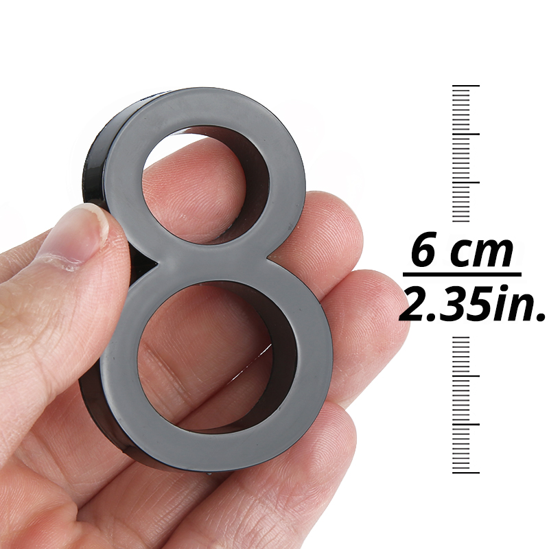 1pc 60mm Numero civico esterno Numeri autoadesivi per esterni Adesivi per porte Cartello per indirizzo Cartello da 2,35 pollici Plastica 3D # 0-9