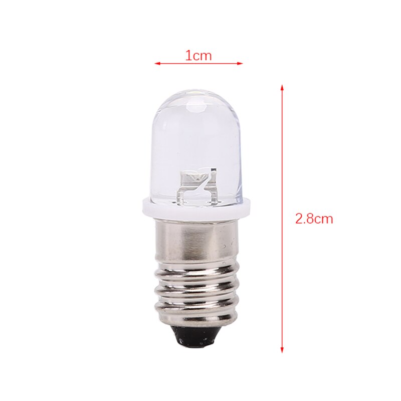 5 Stks/partij E10 Led Lamp E10 Dc 3V 4.5V Instrument Lamp E10 Indicator Lamp Ouderwetse Zaklamp Lamp 2.8Cm X 1Cm