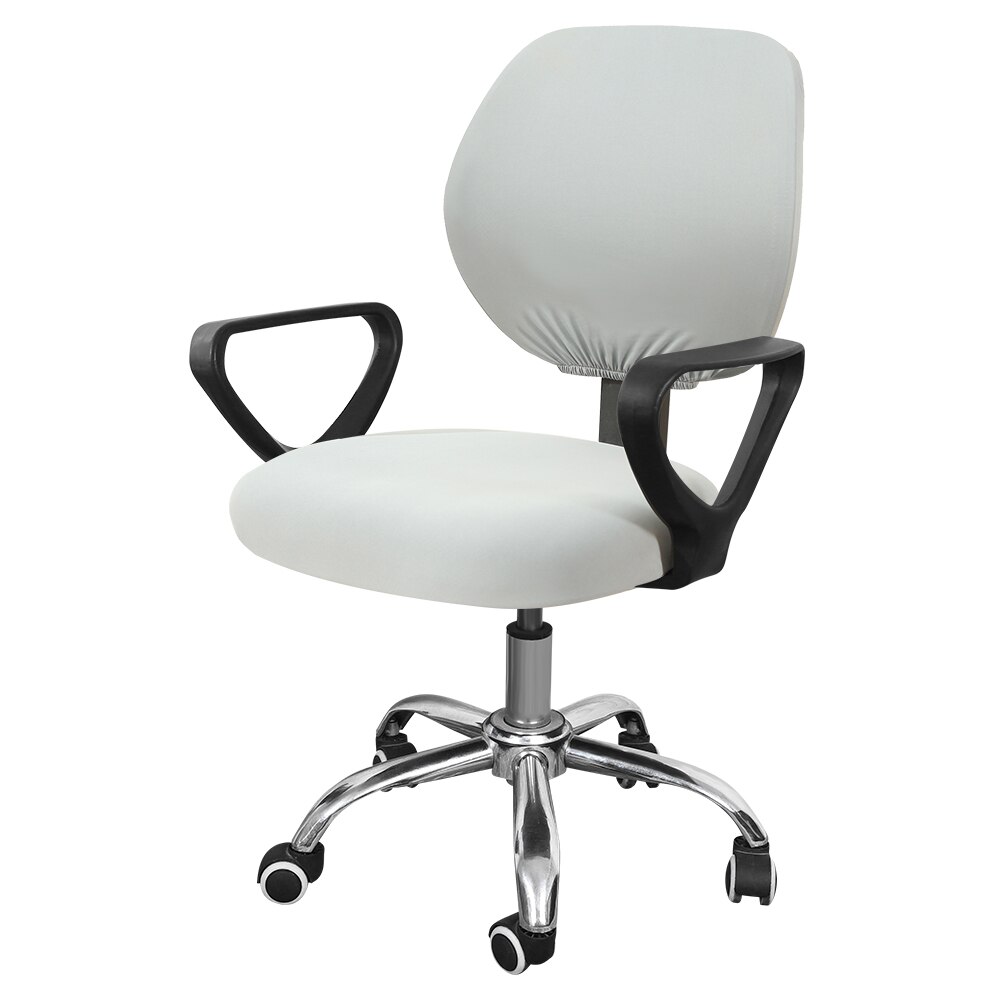 9 Solid Colors Office Chair Cover Elastic Office Armchair Covers For Mariage Rotatable Computer Chair Slipcovers Spandex Fabric: smoke gray