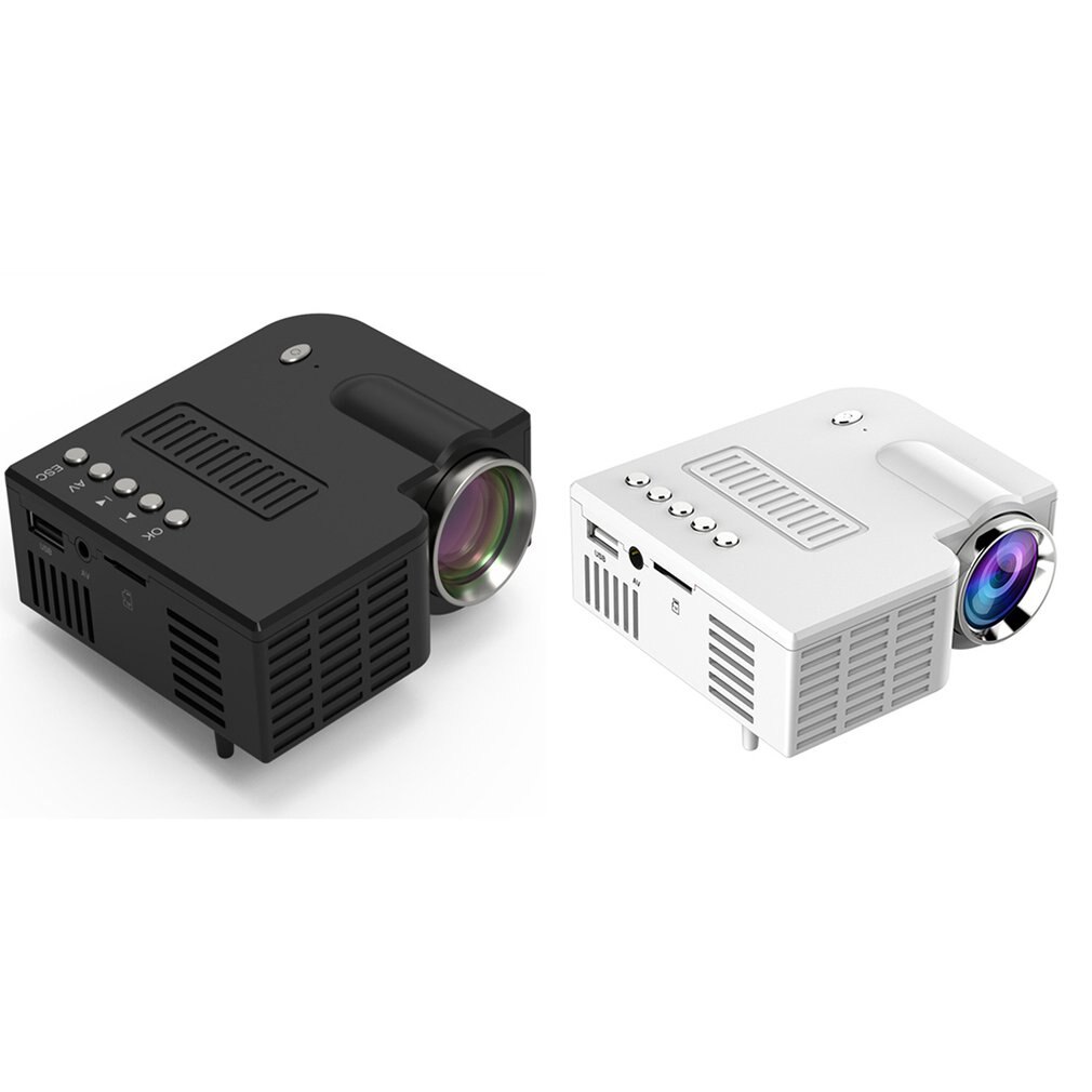 Mini proyector portátil en miniatura Uc28C Led para el hogar para niños pequeños, proyector con cable para el hogar