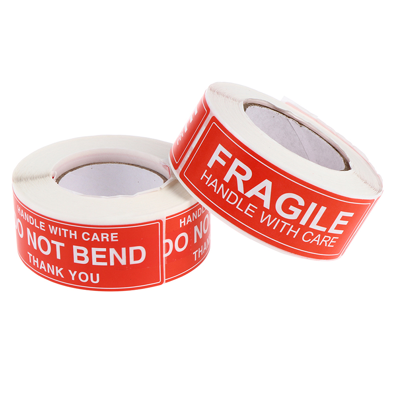 250 Fragile Stickers 1x3in Handle with Care Thank You 500 / Roll Warning Labels