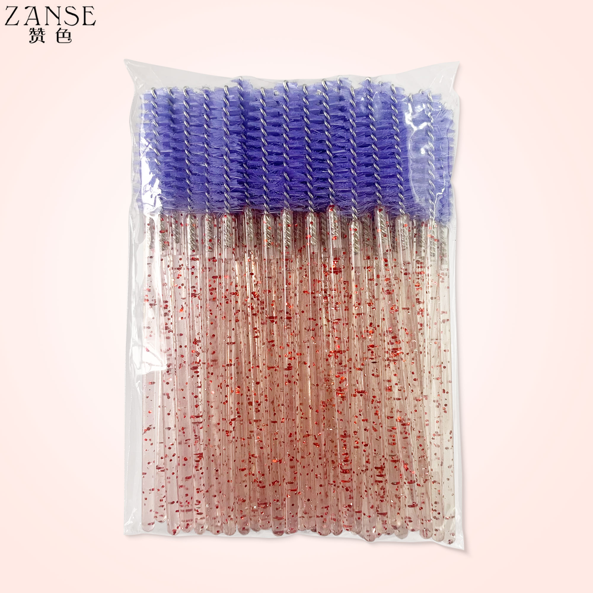 Wegwerp Kristal Wimpers Borstel Kam 5/50 Stuks Wimpers Extension Mascara Wands Make-Up Professionele Make-Up Beauty Tool: Roze