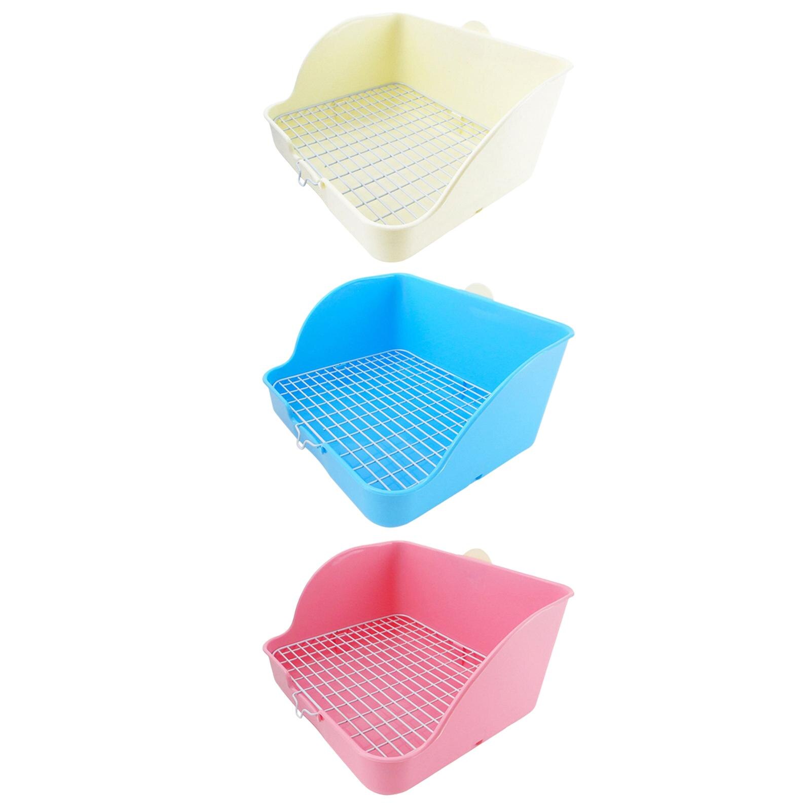 Caja de arena de plástico para conejos, ropa de cama para baño de mascotas, para hámster y conejo