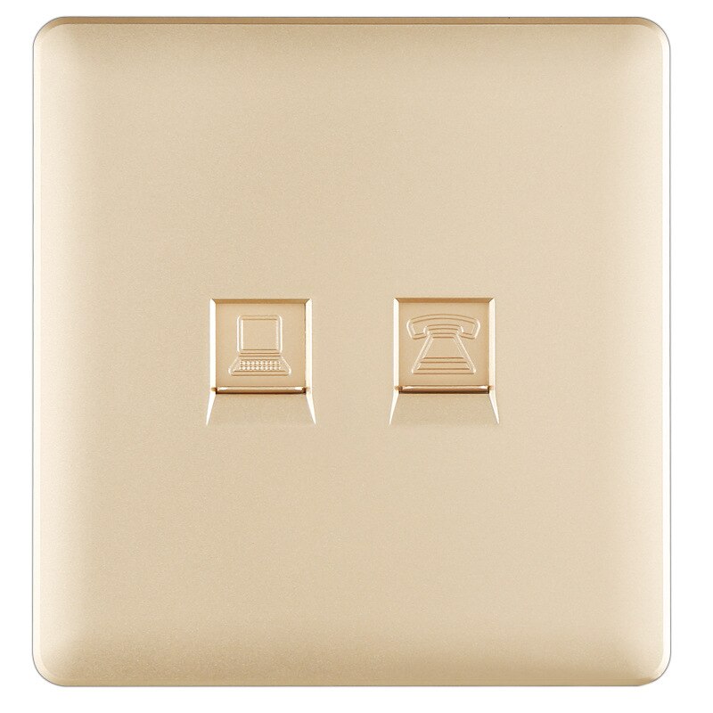 Model 86 netwerkpaneel informatiepaneel cat. 6 zes soorten netwerkmodulepaneel pc-socket  rj45 wit zwart goud paneel: Geel