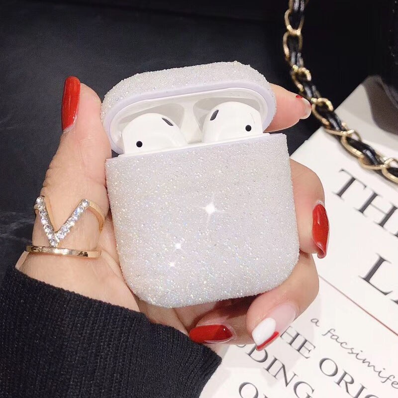 EKONEDA Bling Diamanti Di Lusso di Caso Per Airpods Caso di Colori Della Caramella Della Ragazza Della Copertura di Protezione Per Airpods 2 Airpods pro auricolare casi: White