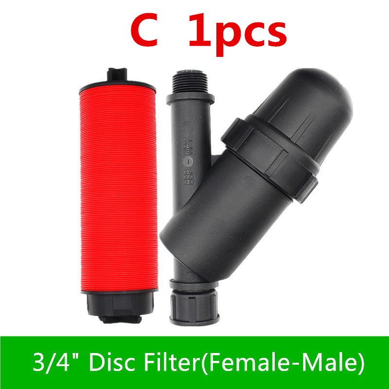 Filtro de disco de 3/4 "y 1", 120 malla para riego de jardín, filtro de red de Metal, pulverizador de pantalla, herramientas de riego por goteo para jardinería: Plata