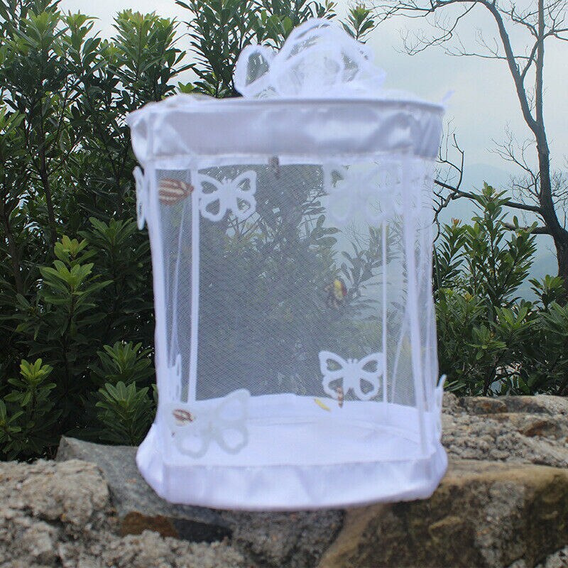 Insect Observation Box White Insect Breeding Cage Folding Habitat Net Butterfly Wedding Mesh Practical