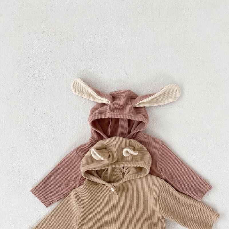 Neugeborene Mädchen Kleidung Kaninchen Ohren Baby Strampler Strick Kleinkind Junge Kleidung Mädchen Strampler Langarm Baby Gesamt Oberbekleidung Herbst