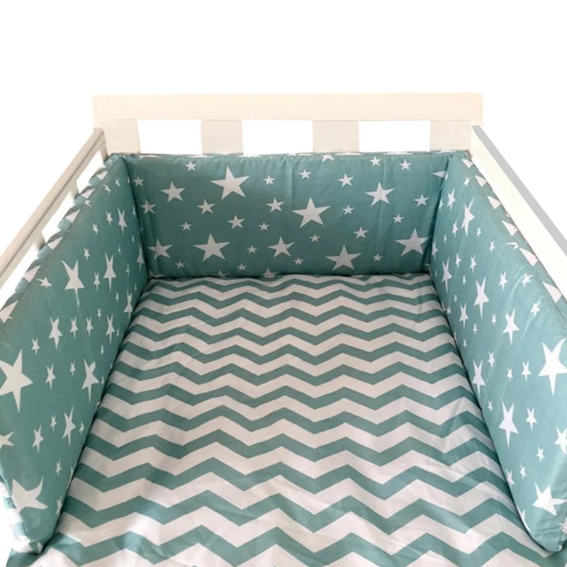 Nordic Sterne Baby Bett Verdicken Stoßstangen Zipper einteiliges Krippe Um Kissen Kinderbett Schutz Kissen 200*30 CM