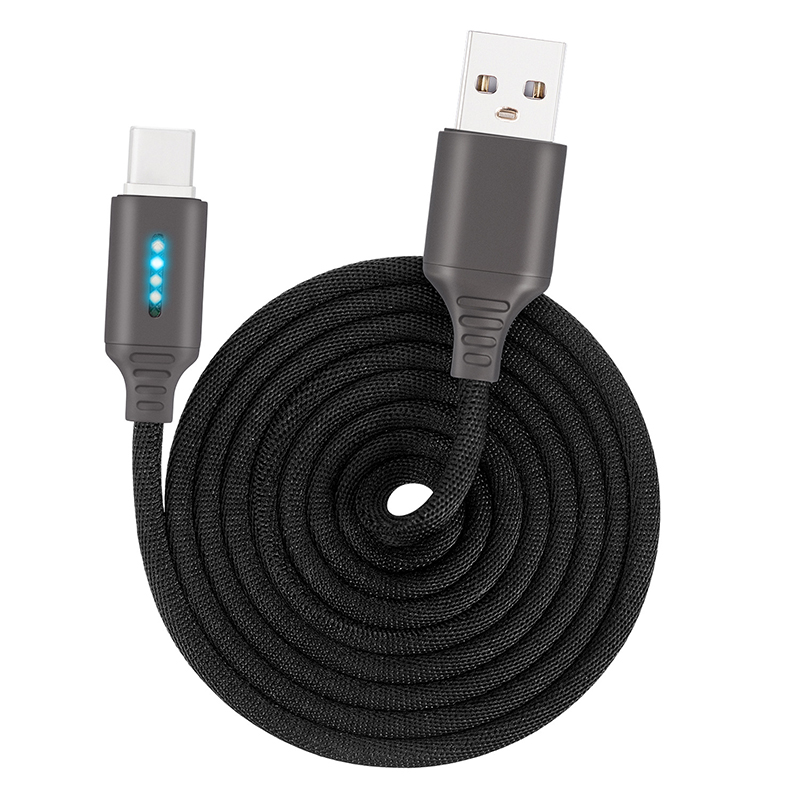 Clever Energie aus 2,4 EINE Ladung Datenkabel Für Samsung iPhone Huawei Auto Energie-aus Schutz Kabel Mit LED für Mikro USB Typ C: Schwarz / 1m Pro Mikro