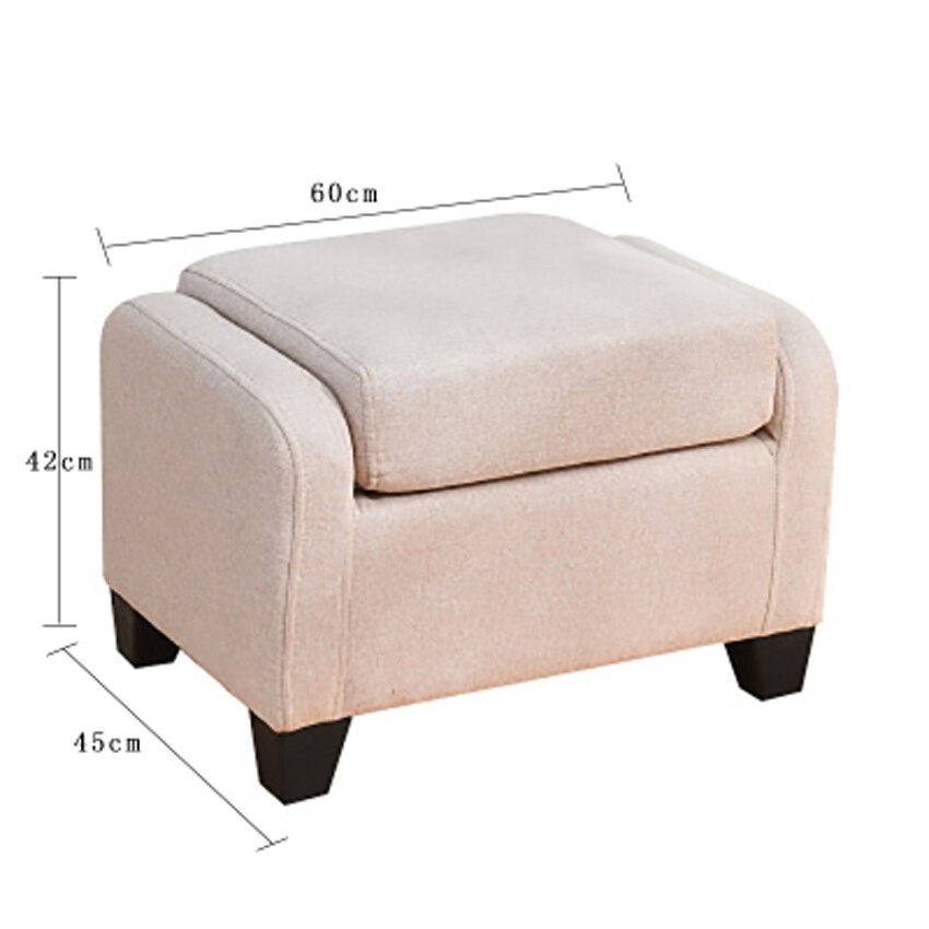 Modern Minimalist Square Stool Bedroom Shoe Stool Solid Wood Fabric Shoe Stool Home Low Stool Sofa Stool Living Room: Gray