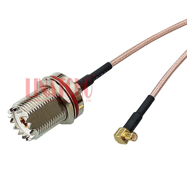 15CM RG316 pigtail jumper cable waterproof UHF SO239 female to right angle MCX male connector