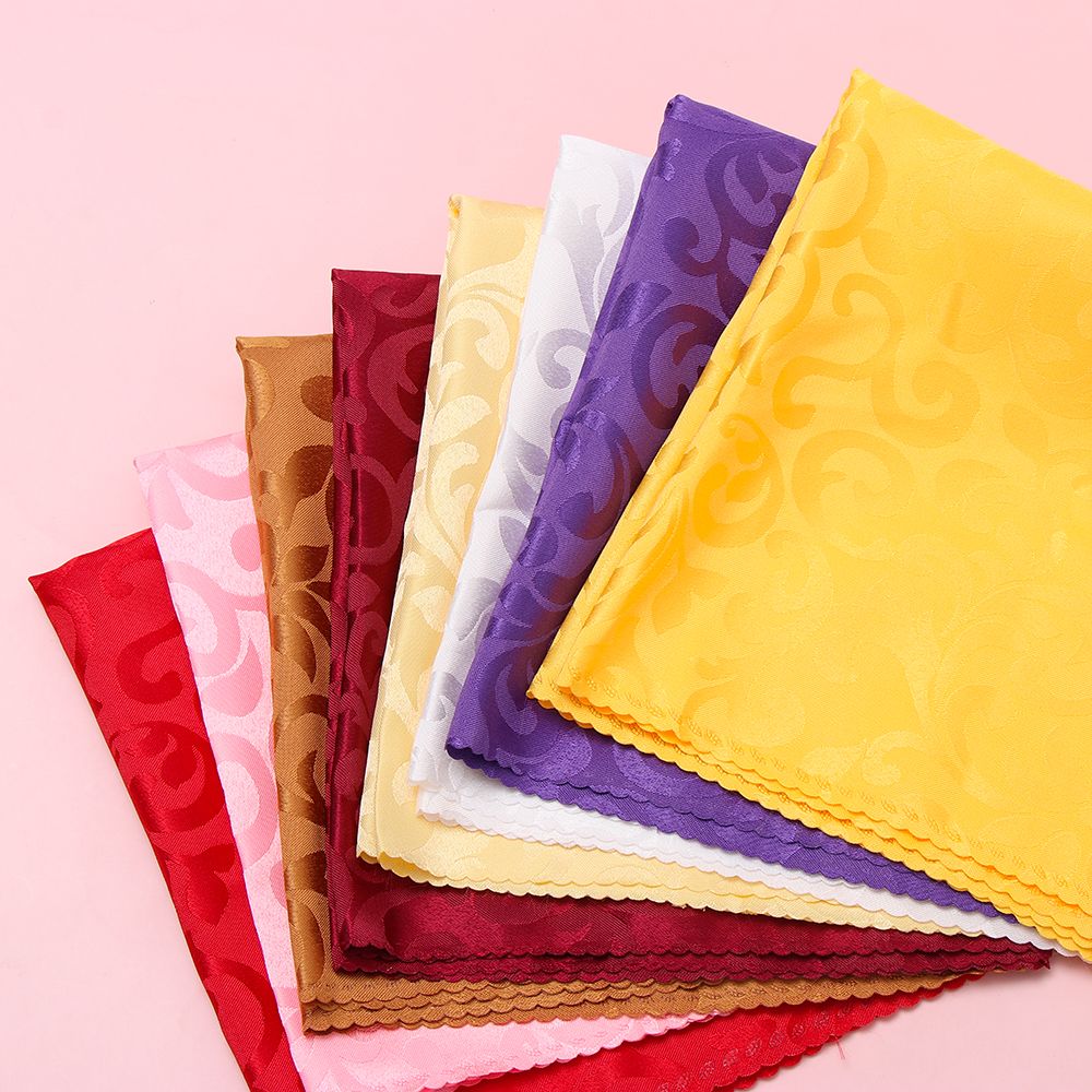 Servilleta cuadrada de bolsillo para decoración del hogar, suministros para de Hotel, 48cm, tela satinada, servilletas de mesa
