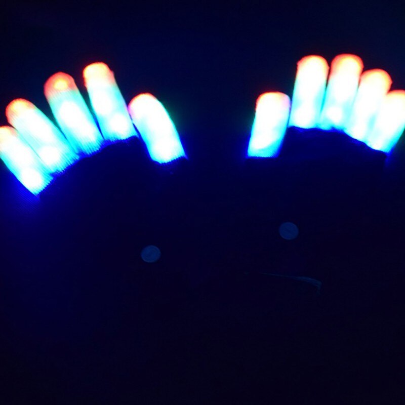 Flashing Gloves LED Glow Light Up Finger Lighting Xmas Dance Gloves Party Rave Helloween Party Star: Default Title