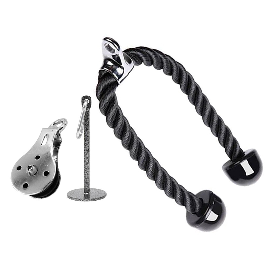 3Set Pulley Cable System Gym Fitness LAT Pull Down Rope Loading Pin Weight Stand