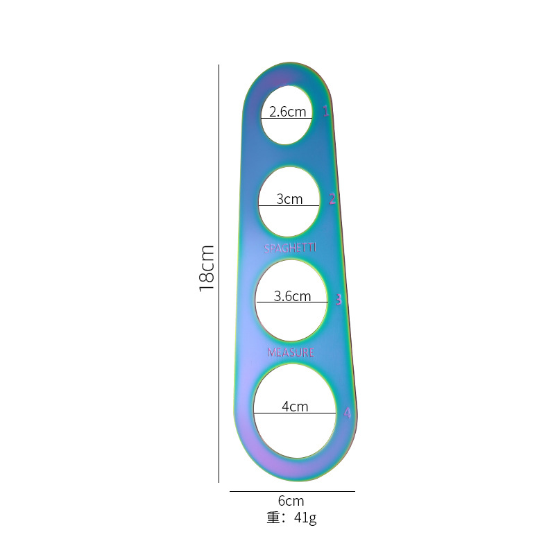 Edelstahl Spaghetti Measurer Pasta Maßnahme Koch Küchen utensilien Werkzeuge Nudel 4 Loch Messung Portion kontrolle: Rot