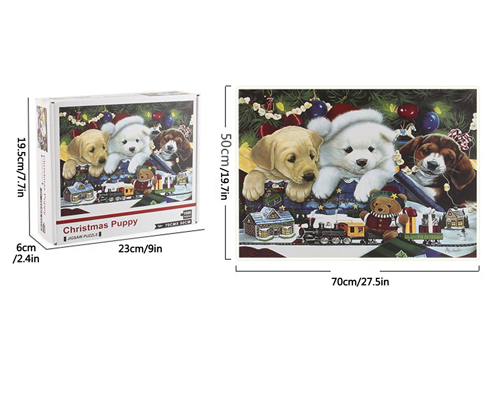 1000pcs-christmas-dogs-puppy-playing-cards-jigsaw-grandado