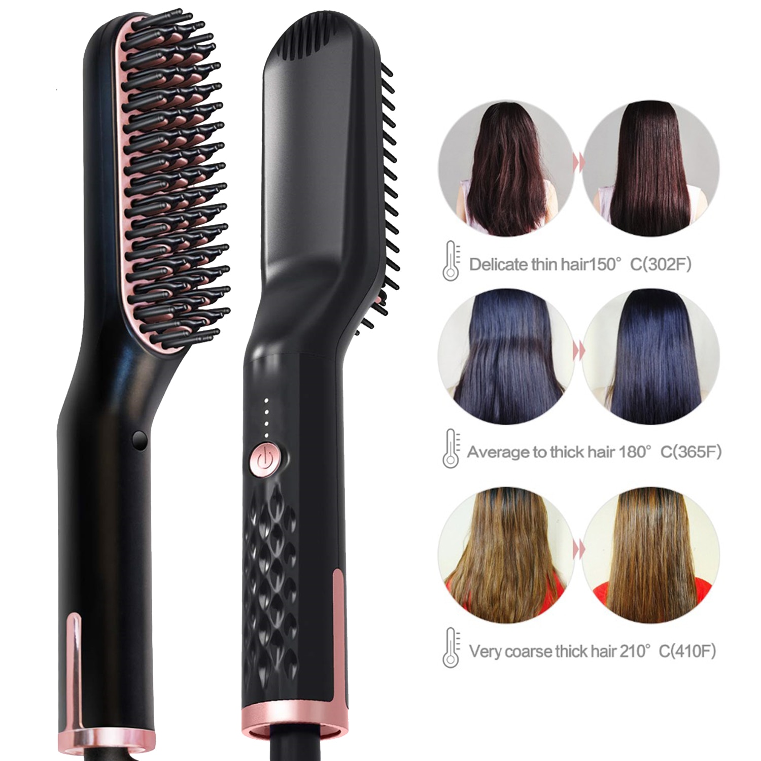 2 en 1 barbe et défriser les cheveux défrisant pour hommes et femmes rapide à chauffer les outils de coiffure