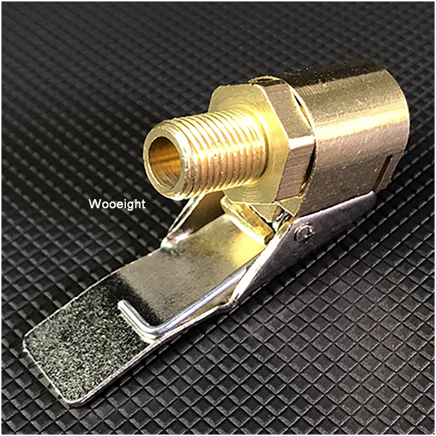 Wooeight 1 Unidad 8mm coche camión Auto latón neumático rueda neumático aire Chuck inflador válvula Clip abrazadera conector adaptador latón abrazadera