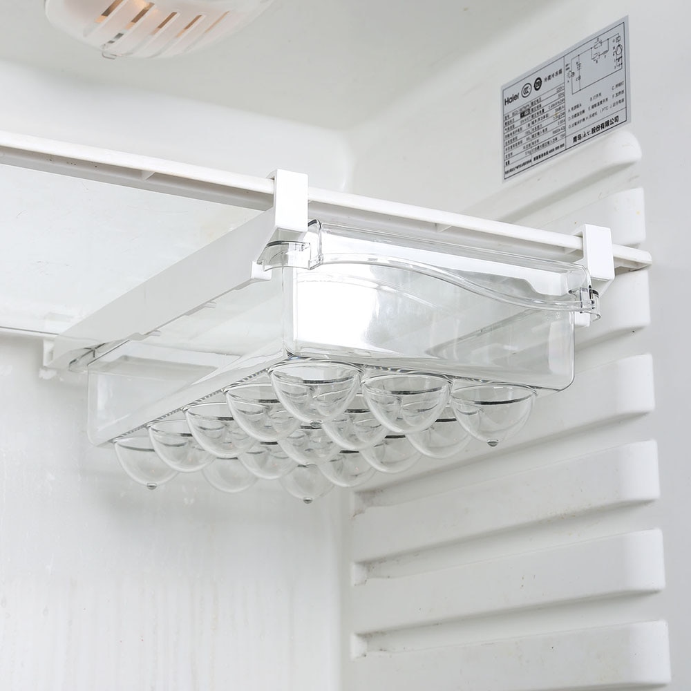 Plastic Clear Fridge Organizer Slide Under Shelf Drawer Box Rack Refrigerator Egg Vegetable Kitchen Fruit Food Storage Container