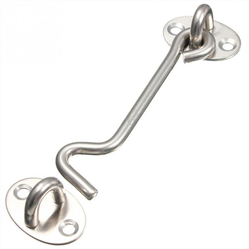 4 Maten Rvs Crescent Window Lock Met Veiligheid Schakelaar Cabine Haak Deur Eye Klink Stille Vangst Houder Met Schroeven #1025