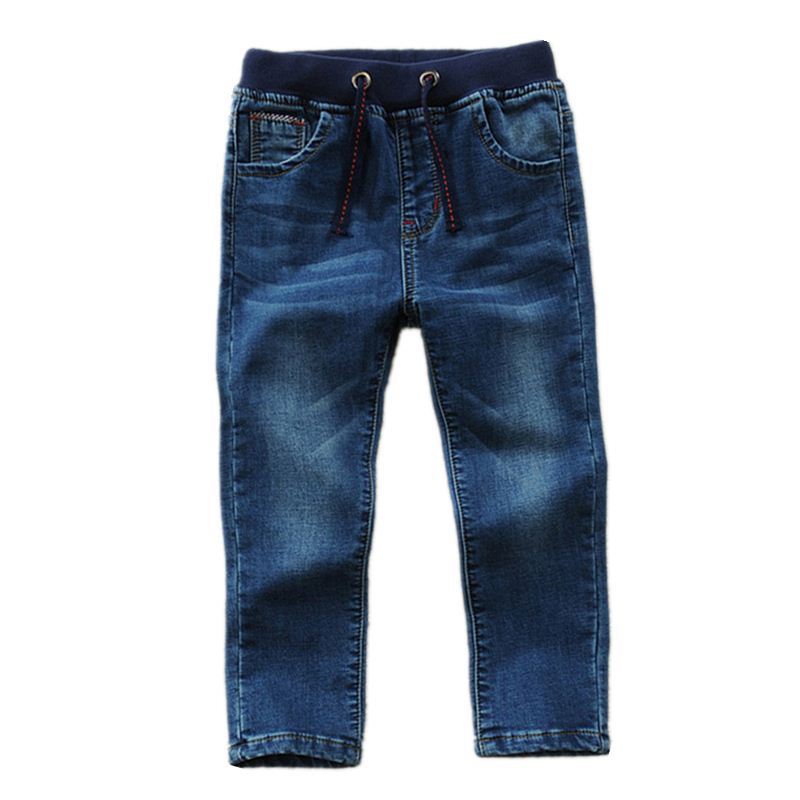 Pantalones vaqueros informales de algodón para niños, pantalón vaquero elástico para Primavera/otoño, 90-160 CM, Dwq927